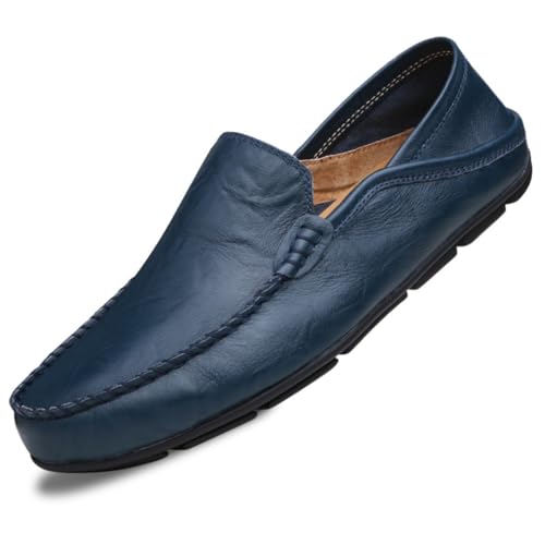 Herren Wildleder Penny Loafers Bequeme Fahrschuhe Mode Casual Flache Schuhe von DASHANGYAN
