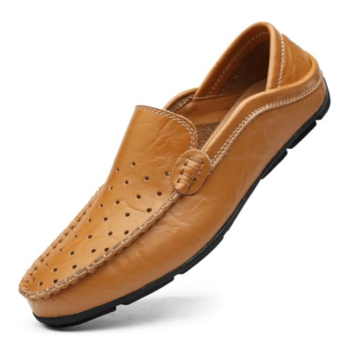 Herren Wildleder Penny Loafers Bequeme Fahrschuhe Mode Casual Flache Schuhe von DASHANGYAN