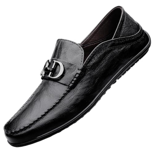 Herren Wildleder Penny Loafers Bequeme Fahrschuhe Mode Casual Flache Schuhe von DASHANGYAN