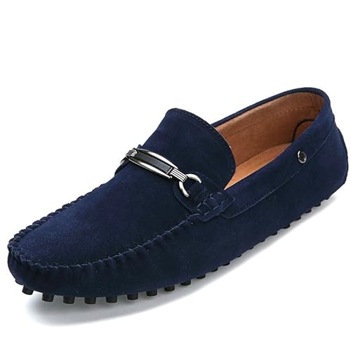 Herren Wildleder Penny Loafers Bequeme Fahrschuhe Mode Casual Flache Schuhe von DASHANGYAN