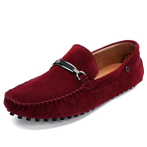 Herren Wildleder Penny Loafers Bequeme Fahrschuhe Mode Casual Flache Schuhe von DASHANGYAN