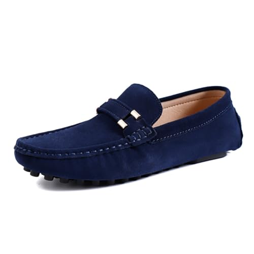 Herren Wildleder Penny Loafers Bequeme Fahrschuhe Mode Casual Flache Schuhe von DASHANGYAN