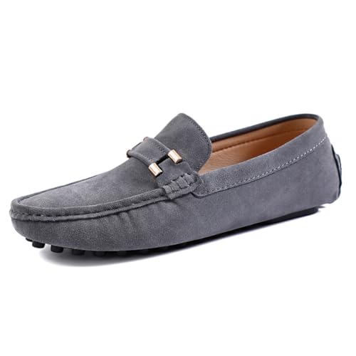 Herren Wildleder Penny Loafers Bequeme Fahrschuhe Mode Casual Flache Schuhe von DASHANGYAN