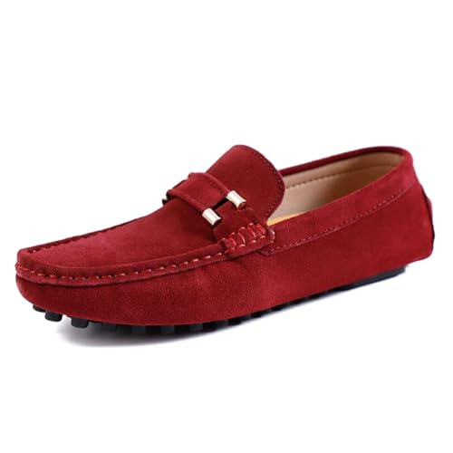 Herren Wildleder Penny Loafers Bequeme Fahrschuhe Mode Casual Flache Schuhe von DASHANGYAN