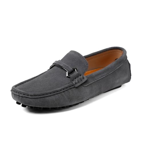 Herren Wildleder Penny Loafers Bequeme Fahrschuhe Mode Casual Flache Schuhe von DASHANGYAN