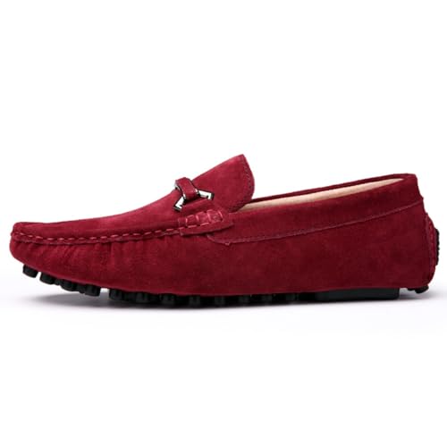 Herren Wildleder Penny Loafers Bequeme Fahrschuhe Mode Casual Flache Schuhe von DASHANGYAN