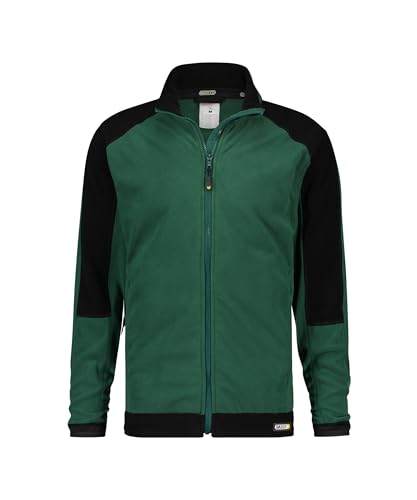 DASSY® Kazan Zweifarbige Fleecejacke - Größe L - FLASCHENGRÜN/SCHWARZ von Dassy