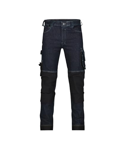 DASSY® Kyoto Stretch-Arbeitsjeans mit Kniepolstertaschen - Größe 54 - JEANSBLAU/SCHWARZ von Dassy