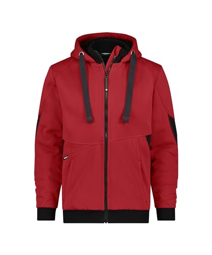 DASSY® Pulse Sweatshirt-Jacke - Größe 2XL - ROT/SCHWARZ von Dassy