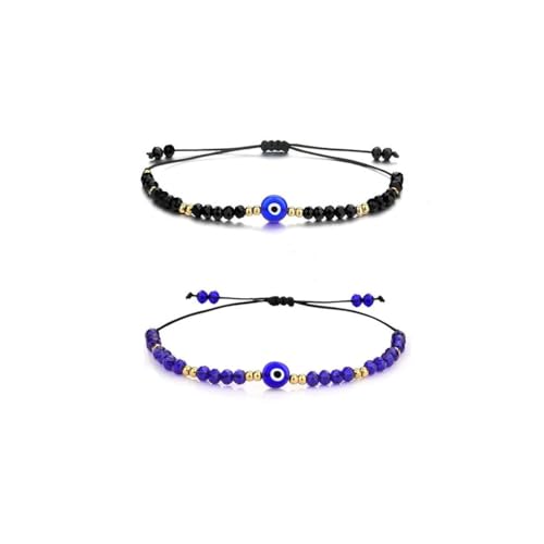 DATOA Armband mit bösen Blicken, handgefertigt, verstellbar, Strandschmuck für Damen und Herren, UK-Größe 5, Metall, Kein Edelstein von DATOA