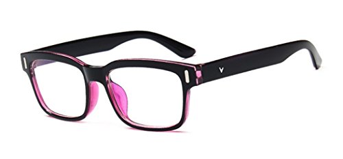 DAUCO Brille Extra Schmaler Rahmen! Slim Rechteck Clear Brille klare Linse Brille Augen Durchsichtig Gläser Wechselgläse von DAUCO