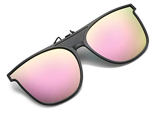 DAUCO Sonnenbrille Aufsatz Clip Polarisiert Clip auf Sonnenbrille Flip up Gespiegelt Brille Damen Herren von DAUCO