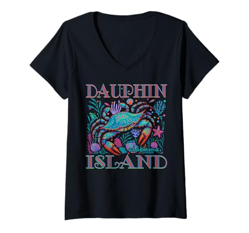 Damen DAUPHIN ISLAND ALABAMA BLUE CRAB SOMMER STRAND VACATION GIFTS T-Shirt mit V-Ausschnitt Damen DAUPHIN ISLAND ALABAMA BLUE CRAB SOMMER STRAND VACATION GIFTS T-Shirt mit V-Ausschnitt von DAUPHIN ISLAND ALABAMA BLUE CRAB VACATION GIFTS
