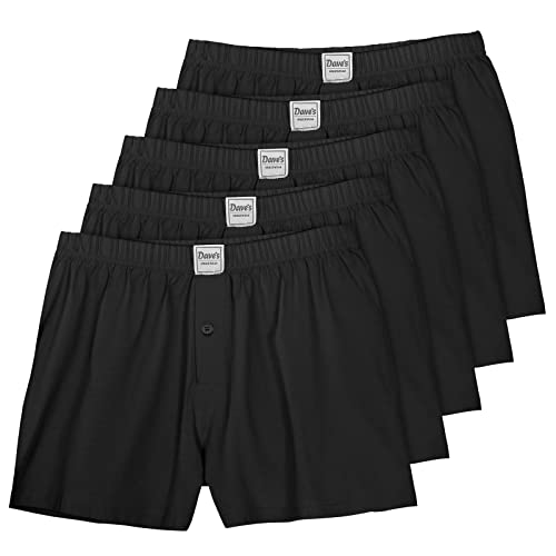 Dave's 5er-Pack Boxershorts schwarz große Größen, deutsche Wäschegröße:8 von Dave's