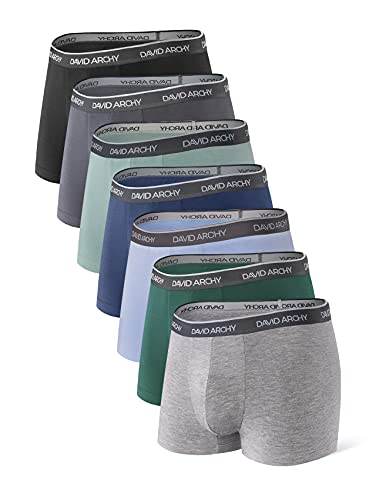 DAVID ARCHY 7er Pack Herren Boxershorts Bambus Retroshorts Boxer Unterwäsche,Atmungsaktiv, Unterhosen für Herren von DAVID ARCHY