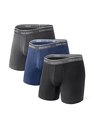 DAVID ARCHY 3er Pack Herren Boxershorts Bambus Retroshorts Boxer Unterwäsch,Atmungsaktiv, Unterhosen für Herrene von DAVID ARCHY