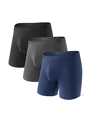 DAVID ARCHY Boxershorts Herren Modal mit Eingriff Separat Beutel Microfaser Unterhosen Funktion Doppeltaschen Unterwäsche 3er Pack,Mehrfarbig,S von DAVID ARCHY