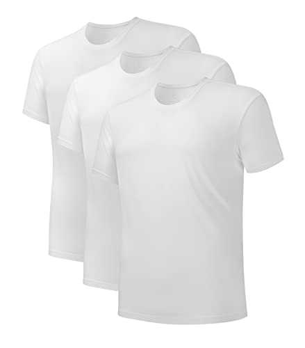 DAVID ARCHY Herren 3er Pack Micro Modal Unterhemden Weich Bequeme T-Shirts Rundhals Unterwäsche Shirts von DAVID ARCHY