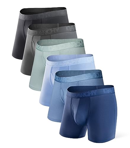 DAVID ARCHY Herren Boxershorts/Unterwäsche 6er Pack, Weich, Hautfreundlich und Luftdurchlässig, aus Bambusfaser von DAVID ARCHY