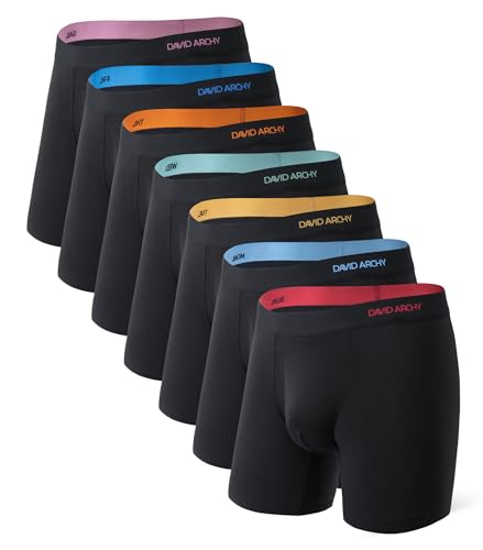 DAVID ARCHY Herren Boxershorts 7er Pack Bequeme Unterhosen Weiche und atmungsaktive Höschen aus Bambus von DAVID ARCHY