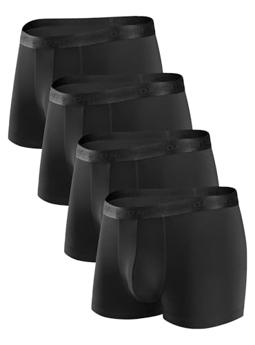 DAVID ARCHY Herren Boxershorts Unterwäsche Microfaser Modal Multipack Retroshorts für Alltägliche Flexibel 4er Pack Schwarz von DAVID ARCHY