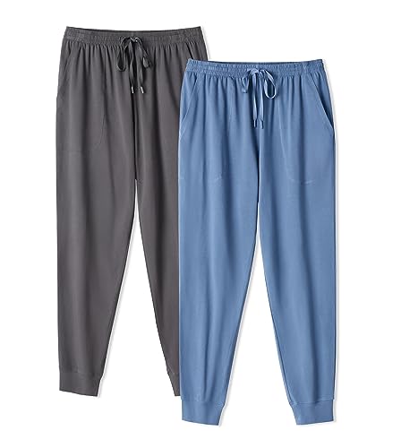 DAVID ARCHY Herren Pyjamas Lounge Hose Herren Loungewear, atmungsaktive und komfortable Loungewear Bottoms, 2er Pack von DAVID ARCHY