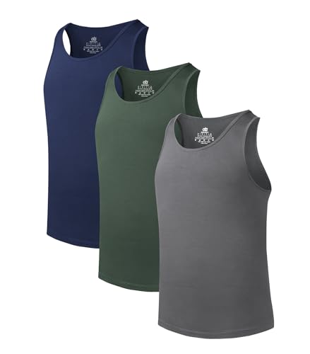 DAVID ARCHY 3er Pack Bambus Unterhemd Herren, Rundhalsausschnitt Mehrfarbig Tank Top Herren, Unterleiberl Herren von DAVID ARCHY
