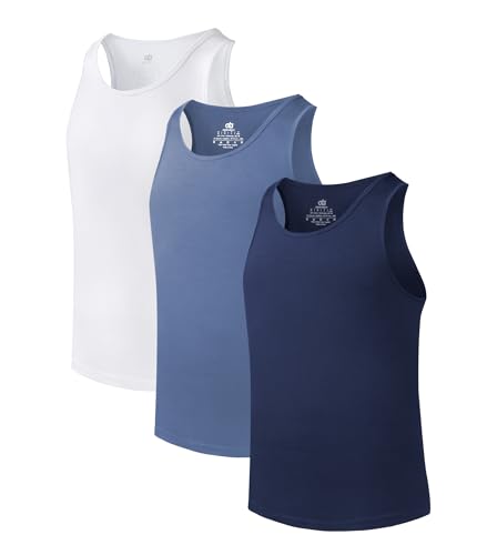 DAVID ARCHY 3er Pack Bambus Unterhemd Herren, Rundhalsausschnitt Mehrfarbig Tank Top Herren, Unterleiberl Herren von DAVID ARCHY