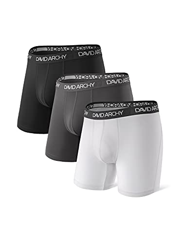 DAVID ARCHY Herren Ultra Soft Mesh Sportunterwäsche-Schnell trocknende atmungsaktive Boxershorts (3er Pack) von DAVID ARCHY