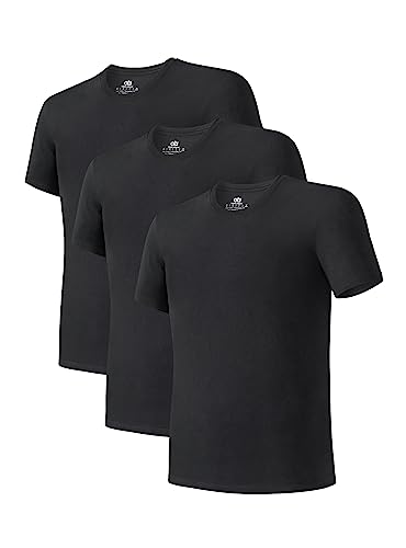 DAVID ARCHY Atmungsaktives Unterhemd Herren Slim Fit Weich Kurzarm Shirt Basic T-Shirt, 3er Pack von DAVID ARCHY