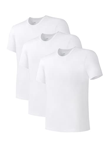 DAVID ARCHY Herren Unterhemden 3er Pack Weiche Bequeme Bambus Rayon Unterhemden Atmungsaktive T-Shirts Rundhals Unterwäsche Shirts von DAVID ARCHY