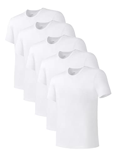 DAVID ARCHY Atmungsaktives Unterhemd Herren Slim Fit Weich Kurzarm Shirt Basic T-Shirt, 5er Pack von DAVID ARCHY