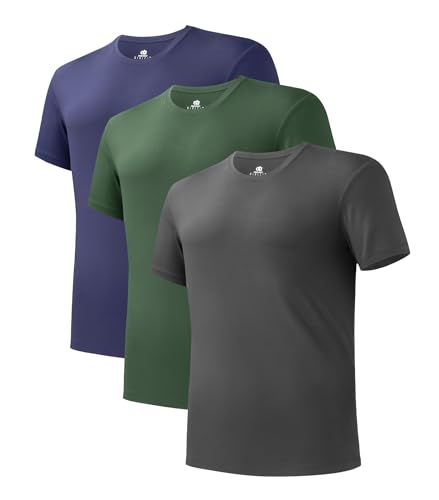 DAVID ARCHY Unterhemd Herren Atmungsaktive Tshirt Herren Slim fit Weich Kurzarm Shirt Basic Tshirt Herren,3er Pack von DAVID ARCHY