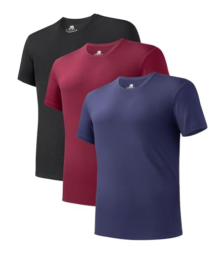 DAVID ARCHY Unterhemd Herren Atmungsaktive T-Shirt Slim Fit Weich Kurzarm Basic Shirt, 3er Pack von DAVID ARCHY