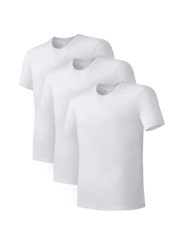 DAVID ARCHY Herren T-Shirt 100% Baumwolle 3er Pack mit Rundhalsausschnitt Unterhemd Herren (Weiß, XL) von DAVID ARCHY