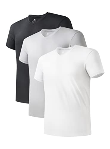 DAVID ARCHY Atmungsaktives Unterhemd Herren Slim Fit Weich Kurzarm Shirt Basic T-Shirt, 3er Pack von DAVID ARCHY