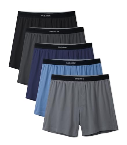 DAVID ARCHY Herren Unterhosen Baumwolle Herren Boxershorts Bequeme und weiche Unterwäsche Herren 3 oder 5 Pack von DAVID ARCHY