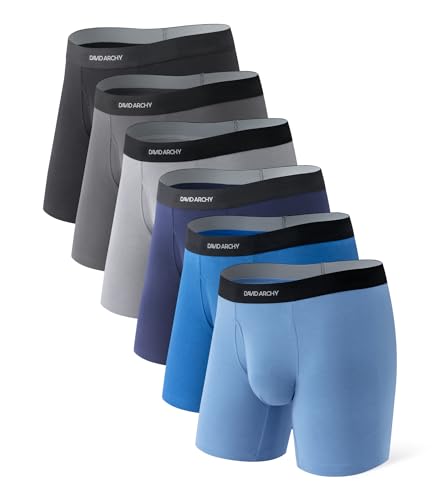DAVID ARCHY Herren Unterwäsche Herren Boxershorts feuchtigkeitsableitend bequem, Weich und Atmungsaktiv 6er Pack von DAVID ARCHY