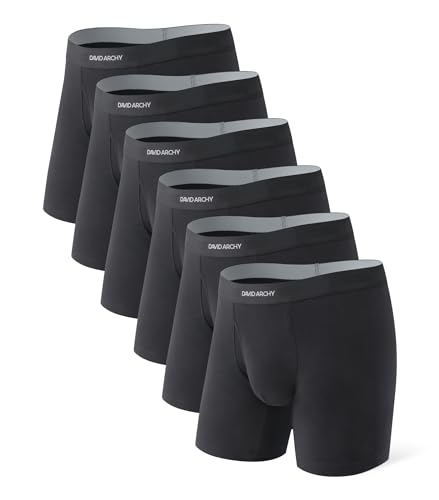 DAVID ARCHY Herren Unterwäsche Herren Boxershorts feuchtigkeitsableitend bequem, Weich und Atmungsaktiv 6er Pack von DAVID ARCHY