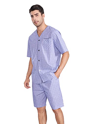 DAVID ARCHY Kurzes Pyjama-Set für Herren aus weicher Baumwolle mit Ärmeln Oben und unten Nachtwäsche Loungewear von DAVID ARCHY
