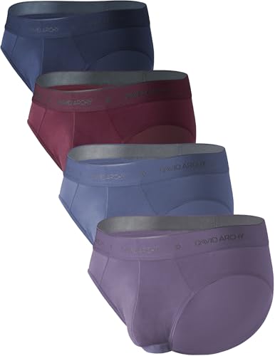 DAVID ARCHY Slips Herren Modal mit Eingriff Separat Beutel Microfaser Unterhosen Funktion Doppeltaschen Unterwäsche 4er Pack von DAVID ARCHY