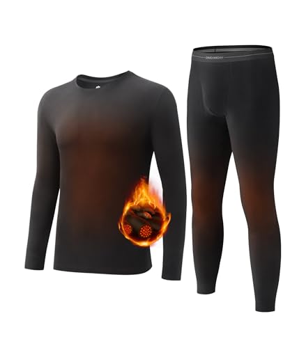 DAVID ARCHY Thermounterwäsche Set Herren Baumwolle Lang Atmungsaktiv Warm Thermounterwäschesets Funktionswäsche Thermounterhose Elastischen von DAVID ARCHY