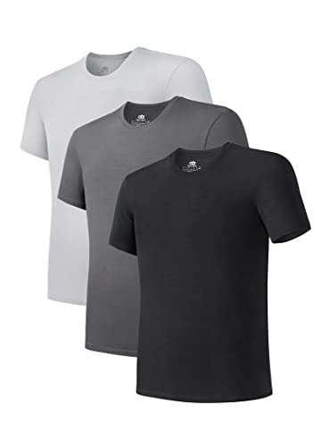 DAVID ARCHY Unterhemd Herren Atmungsaktive Tshirt Herren Slim fit Weich Kurzarm Shirt Basic Tshirt Herren,3er Pack von DAVID ARCHY