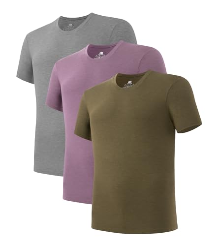 DAVID ARCHY Unterhemd Herren Atmungsaktive Tshirt Herren Slim fit Weich Kurzarm Shirt Basic Tshirt Herren,3er Pack von DAVID ARCHY