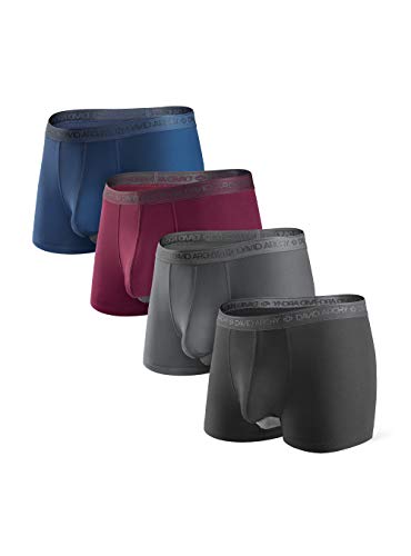 DAVID ARCHY Boxershorts Herren Modal mit Eingriff Separat Beutel Microfaser Unterhosen Funktion Doppeltaschen Unterwäsche 4er Pack,Mehrfarbig,XXL von DAVID ARCHY