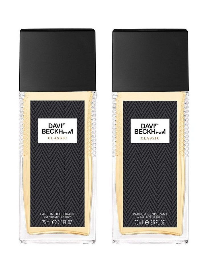 DAVID BECKHAM Duft-Set DAVID BECKHAM Classic 2x 75ml Parfum Spray Deodorant Herren Männer, 2-tlg., Herrenduft Duftspray Männerduft Duft Geschenk frischer Duft Parfüm von DAVID BECKHAM