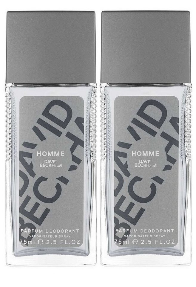 DAVID BECKHAM Duft-Set Homme Parfum Spray Deodorant Herren Männer 75ml -, 2-tlg., Herrenduft Duftspray Männerduft Duft Geschenk frischer Duft Parfüm von DAVID BECKHAM