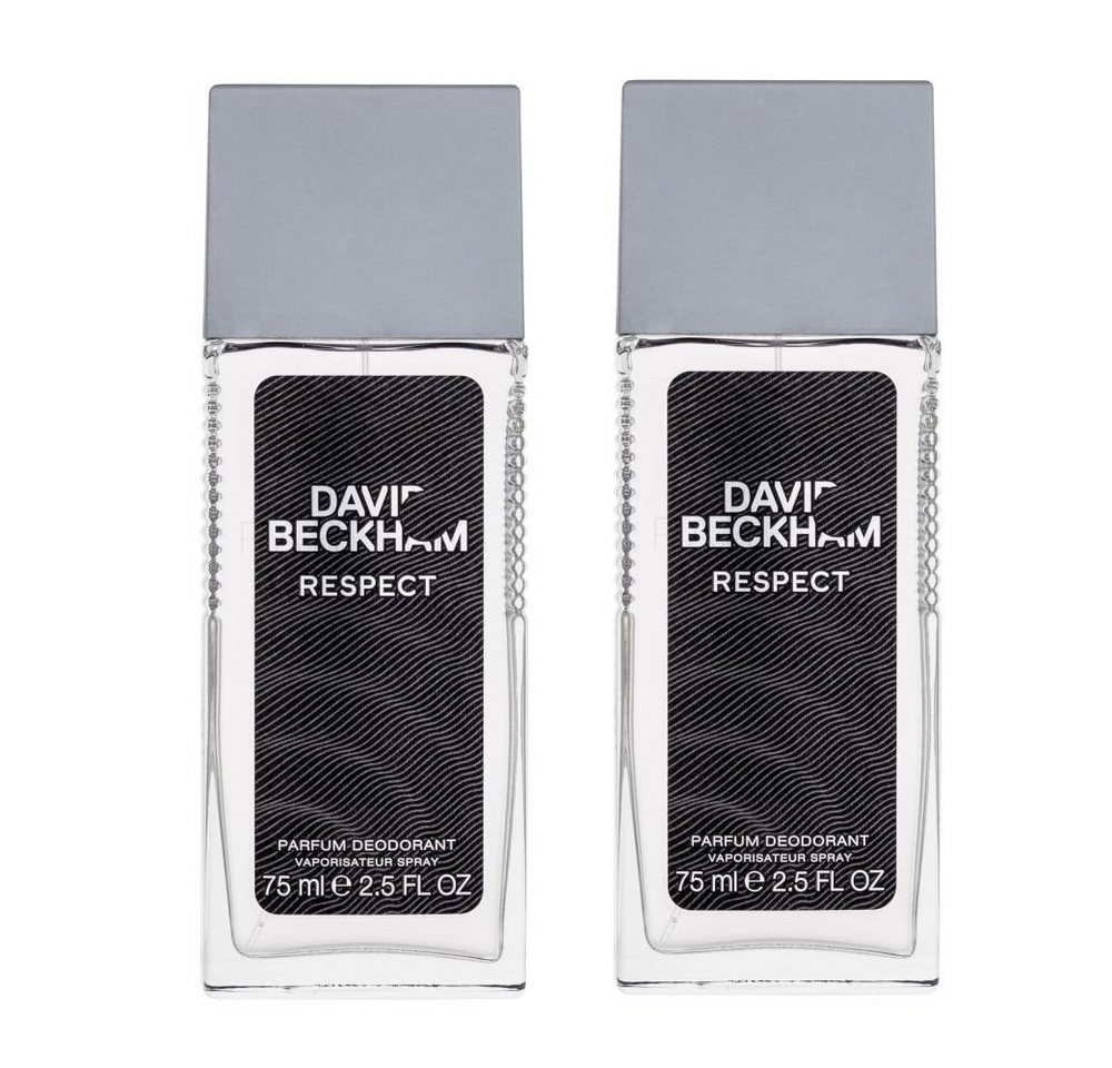 DAVID BECKHAM Duft-Set Respect Parfum Deodorant Spray Herren Männer 75ml -, 2-tlg., Herrenduft Duftspray Männerduft Duft Geschenk frischer Duft Parfüm von DAVID BECKHAM