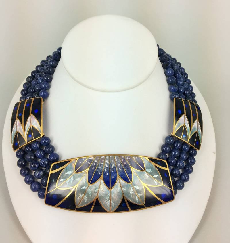 David Kuo Hand Champleve Emaille Halskette Schmuck von DAVIDKUOCHAMPLEVE