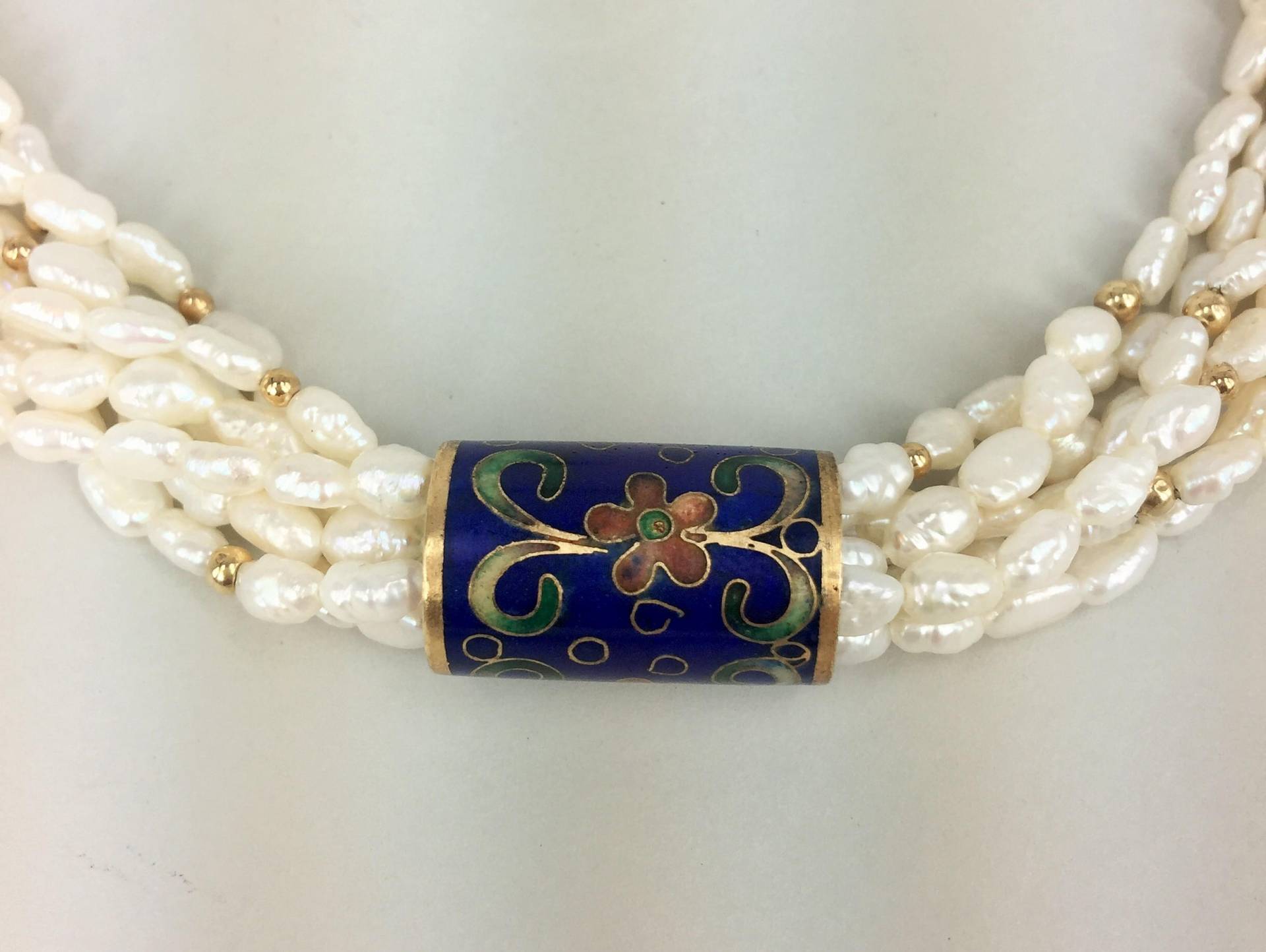 Perle Cloisonne Ring 14K Perlen Von Hand Gemacht Kette von DAVIDKUOCHAMPLEVE